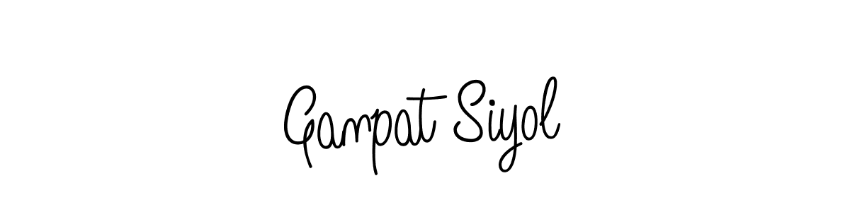 How to make Ganpat Siyol name signature. Use Angelique-Rose-font-FFP style for creating short signs online. This is the latest handwritten sign. Ganpat Siyol signature style 5 images and pictures png