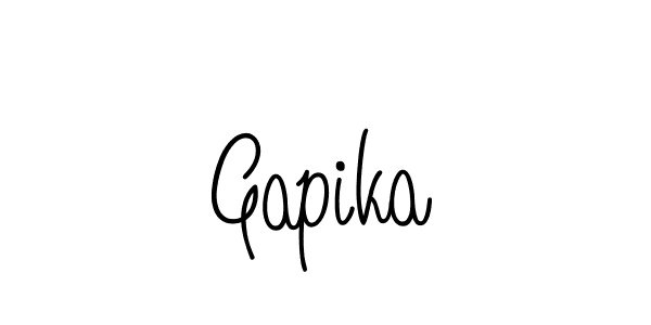 Make a beautiful signature design for name Gapika. With this signature (Angelique-Rose-font-FFP) style, you can create a handwritten signature for free. Gapika signature style 5 images and pictures png