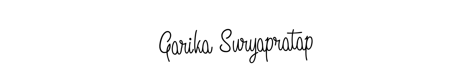 Use a signature maker to create a handwritten signature online. With this signature software, you can design (Angelique-Rose-font-FFP) your own signature for name Garika Suryapratap. Garika Suryapratap signature style 5 images and pictures png