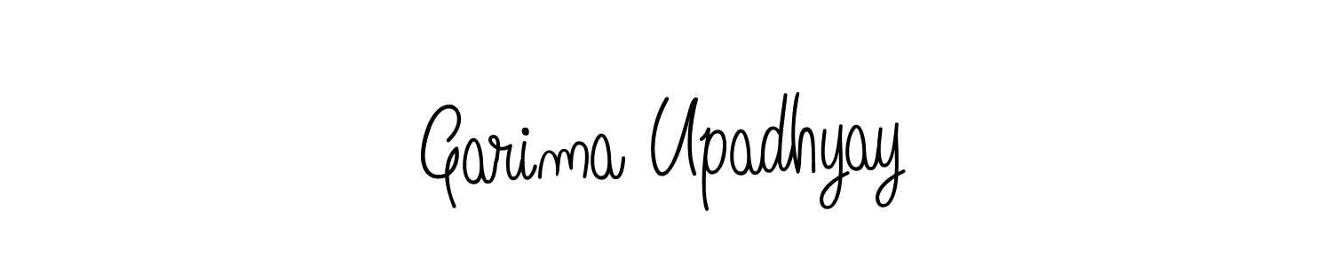 You should practise on your own different ways (Angelique-Rose-font-FFP) to write your name (Garima Upadhyay) in signature. don't let someone else do it for you. Garima Upadhyay signature style 5 images and pictures png