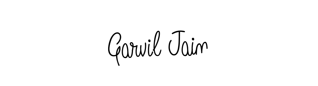 You should practise on your own different ways (Angelique-Rose-font-FFP) to write your name (Garvil Jain) in signature. don't let someone else do it for you. Garvil Jain signature style 5 images and pictures png