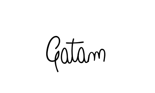 Use a signature maker to create a handwritten signature online. With this signature software, you can design (Angelique-Rose-font-FFP) your own signature for name Gatam. Gatam signature style 5 images and pictures png