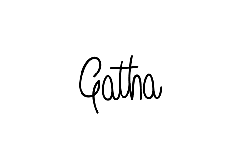 How to make Gatha name signature. Use Angelique-Rose-font-FFP style for creating short signs online. This is the latest handwritten sign. Gatha signature style 5 images and pictures png