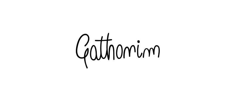 Design your own signature with our free online signature maker. With this signature software, you can create a handwritten (Angelique-Rose-font-FFP) signature for name Gathonim. Gathonim signature style 5 images and pictures png