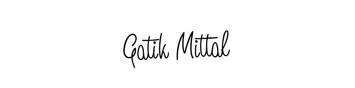 Make a beautiful signature design for name Gatik Mittal. With this signature (Angelique-Rose-font-FFP) style, you can create a handwritten signature for free. Gatik Mittal signature style 5 images and pictures png