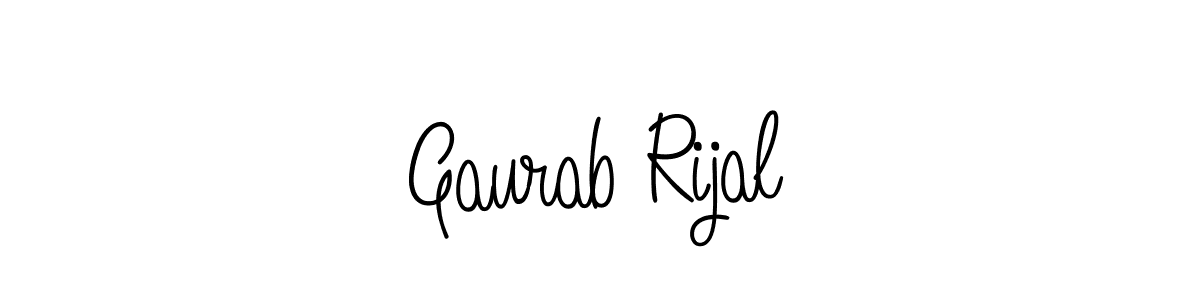 You should practise on your own different ways (Angelique-Rose-font-FFP) to write your name (Gaurab Rijal) in signature. don't let someone else do it for you. Gaurab Rijal signature style 5 images and pictures png