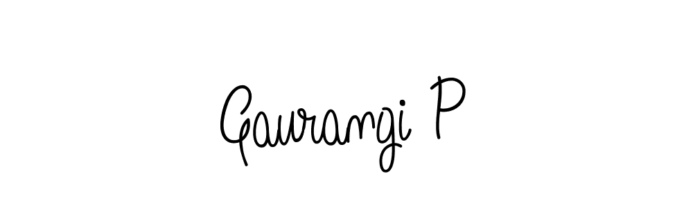 Make a beautiful signature design for name Gaurangi P. With this signature (Angelique-Rose-font-FFP) style, you can create a handwritten signature for free. Gaurangi P signature style 5 images and pictures png