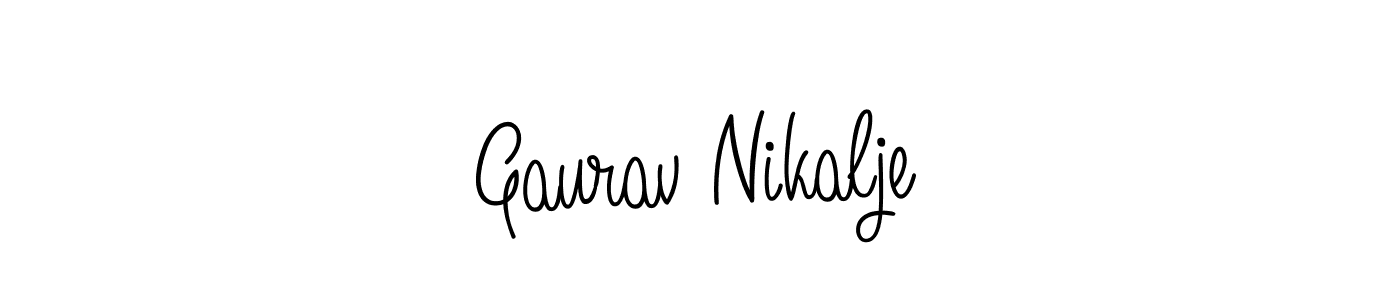 How to make Gaurav Nikalje name signature. Use Angelique-Rose-font-FFP style for creating short signs online. This is the latest handwritten sign. Gaurav Nikalje signature style 5 images and pictures png