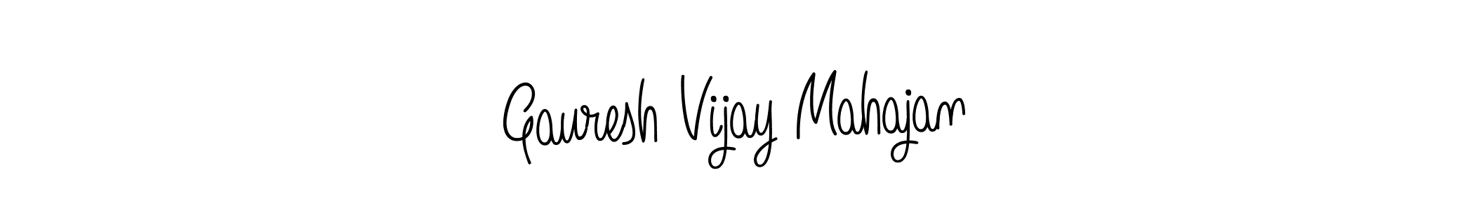 You should practise on your own different ways (Angelique-Rose-font-FFP) to write your name (Gauresh Vijay Mahajan) in signature. don't let someone else do it for you. Gauresh Vijay Mahajan signature style 5 images and pictures png
