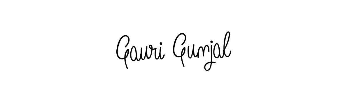 You should practise on your own different ways (Angelique-Rose-font-FFP) to write your name (Gauri Gunjal) in signature. don't let someone else do it for you. Gauri Gunjal signature style 5 images and pictures png