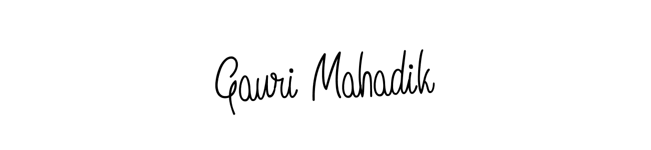 You should practise on your own different ways (Angelique-Rose-font-FFP) to write your name (Gauri Mahadik) in signature. don't let someone else do it for you. Gauri Mahadik signature style 5 images and pictures png