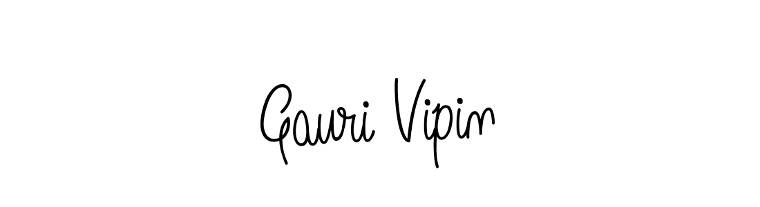 You should practise on your own different ways (Angelique-Rose-font-FFP) to write your name (Gauri Vipin) in signature. don't let someone else do it for you. Gauri Vipin signature style 5 images and pictures png