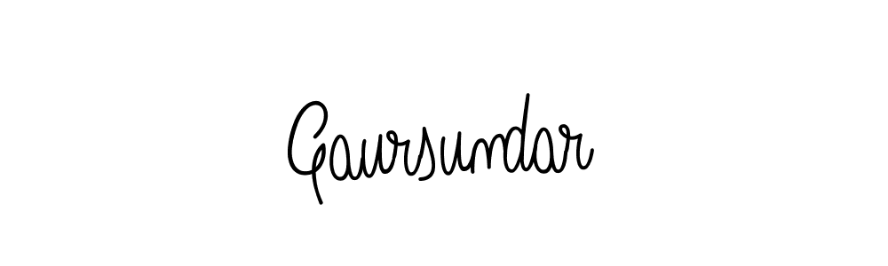 Make a beautiful signature design for name Gaursundar. With this signature (Angelique-Rose-font-FFP) style, you can create a handwritten signature for free. Gaursundar signature style 5 images and pictures png
