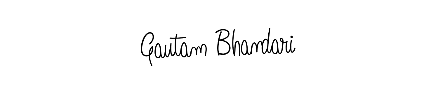 How to make Gautam Bhandari name signature. Use Angelique-Rose-font-FFP style for creating short signs online. This is the latest handwritten sign. Gautam Bhandari signature style 5 images and pictures png