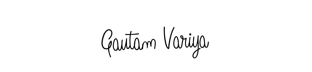 How to make Gautam Variya name signature. Use Angelique-Rose-font-FFP style for creating short signs online. This is the latest handwritten sign. Gautam Variya signature style 5 images and pictures png