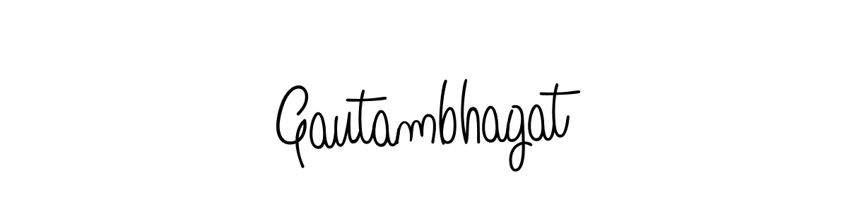 How to make Gautambhagat name signature. Use Angelique-Rose-font-FFP style for creating short signs online. This is the latest handwritten sign. Gautambhagat signature style 5 images and pictures png