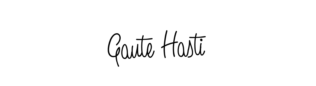 Gaute Hasti stylish signature style. Best Handwritten Sign (Angelique-Rose-font-FFP) for my name. Handwritten Signature Collection Ideas for my name Gaute Hasti. Gaute Hasti signature style 5 images and pictures png