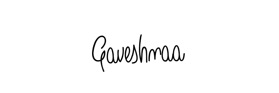 Make a beautiful signature design for name Gaveshnaa. With this signature (Angelique-Rose-font-FFP) style, you can create a handwritten signature for free. Gaveshnaa signature style 5 images and pictures png