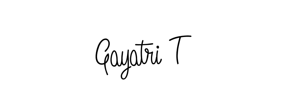 How to Draw Gayatri T signature style? Angelique-Rose-font-FFP is a latest design signature styles for name Gayatri T. Gayatri T signature style 5 images and pictures png