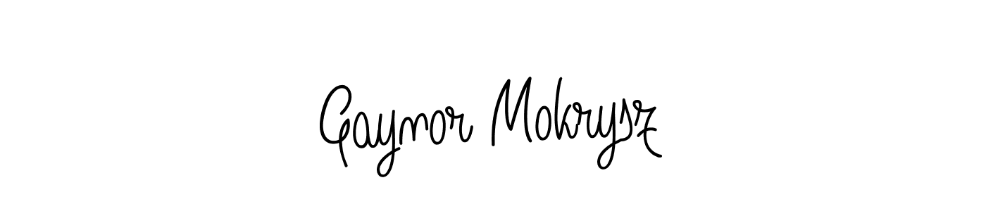 How to Draw Gaynor Mokrysz signature style? Angelique-Rose-font-FFP is a latest design signature styles for name Gaynor Mokrysz. Gaynor Mokrysz signature style 5 images and pictures png