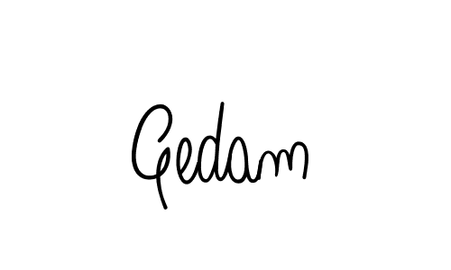 Design your own signature with our free online signature maker. With this signature software, you can create a handwritten (Angelique-Rose-font-FFP) signature for name Gedam. Gedam signature style 5 images and pictures png