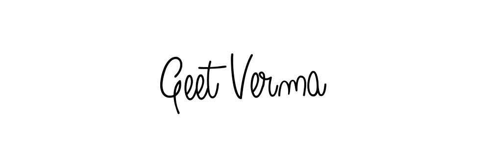 Make a beautiful signature design for name Geet Verma. With this signature (Angelique-Rose-font-FFP) style, you can create a handwritten signature for free. Geet Verma signature style 5 images and pictures png