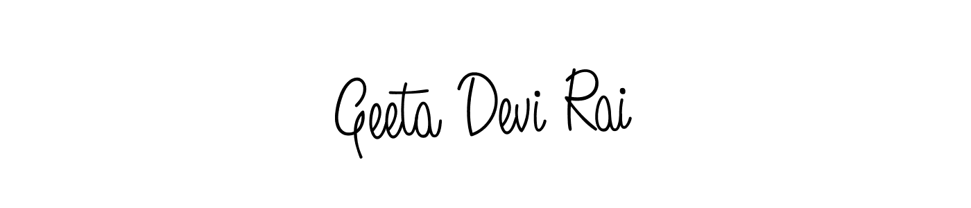 You should practise on your own different ways (Angelique-Rose-font-FFP) to write your name (Geeta Devi Rai) in signature. don't let someone else do it for you. Geeta Devi Rai signature style 5 images and pictures png