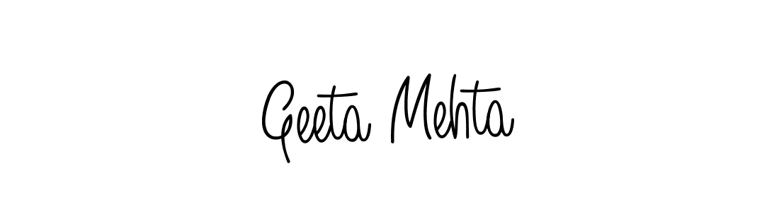 You should practise on your own different ways (Angelique-Rose-font-FFP) to write your name (Geeta Mehta) in signature. don't let someone else do it for you. Geeta Mehta signature style 5 images and pictures png