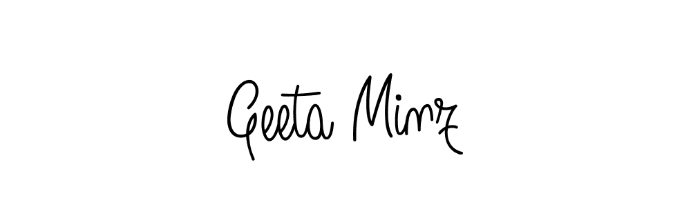 Geeta Minz stylish signature style. Best Handwritten Sign (Angelique-Rose-font-FFP) for my name. Handwritten Signature Collection Ideas for my name Geeta Minz. Geeta Minz signature style 5 images and pictures png