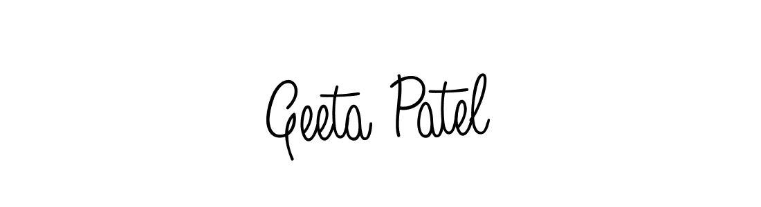 You should practise on your own different ways (Angelique-Rose-font-FFP) to write your name (Geeta Patel) in signature. don't let someone else do it for you. Geeta Patel signature style 5 images and pictures png