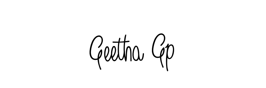 The best way (Angelique-Rose-font-FFP) to make a short signature is to pick only two or three words in your name. The name Geetha Gp include a total of six letters. For converting this name. Geetha Gp signature style 5 images and pictures png