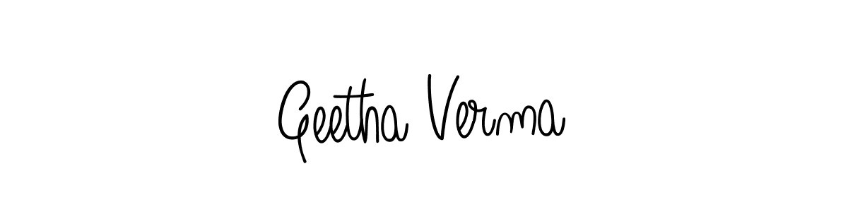 Check out images of Autograph of Geetha Verma name. Actor Geetha Verma Signature Style. Angelique-Rose-font-FFP is a professional sign style online. Geetha Verma signature style 5 images and pictures png