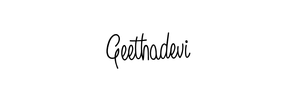 Make a beautiful signature design for name Geethadevi. With this signature (Angelique-Rose-font-FFP) style, you can create a handwritten signature for free. Geethadevi signature style 5 images and pictures png