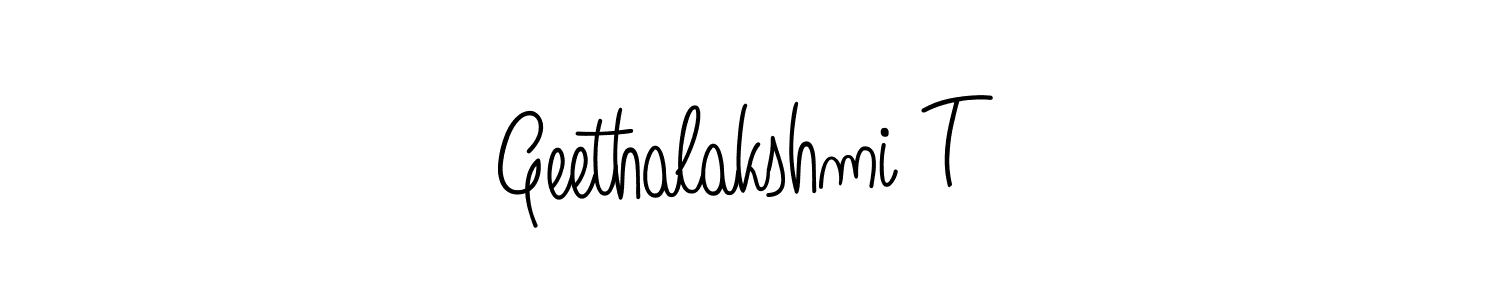 Design your own signature with our free online signature maker. With this signature software, you can create a handwritten (Angelique-Rose-font-FFP) signature for name Geethalakshmi T. Geethalakshmi T signature style 5 images and pictures png