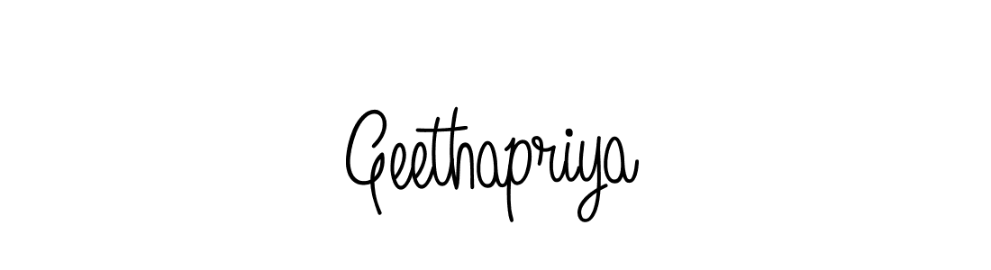 Make a beautiful signature design for name Geethapriya. With this signature (Angelique-Rose-font-FFP) style, you can create a handwritten signature for free. Geethapriya signature style 5 images and pictures png