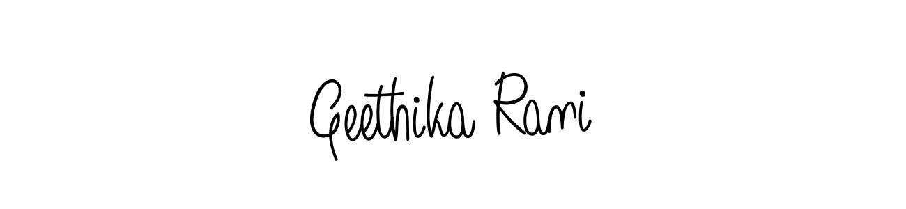 Geethika Rani stylish signature style. Best Handwritten Sign (Angelique-Rose-font-FFP) for my name. Handwritten Signature Collection Ideas for my name Geethika Rani. Geethika Rani signature style 5 images and pictures png