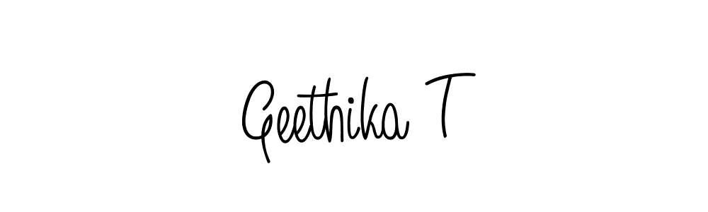 How to make Geethika T name signature. Use Angelique-Rose-font-FFP style for creating short signs online. This is the latest handwritten sign. Geethika T signature style 5 images and pictures png