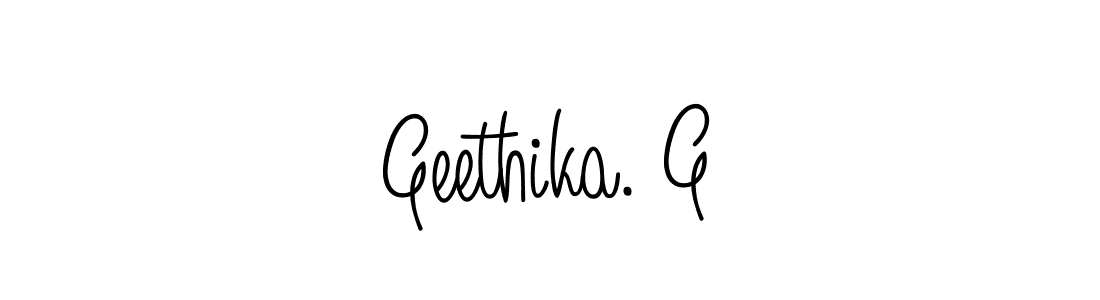 Use a signature maker to create a handwritten signature online. With this signature software, you can design (Angelique-Rose-font-FFP) your own signature for name Geethika. G. Geethika. G signature style 5 images and pictures png