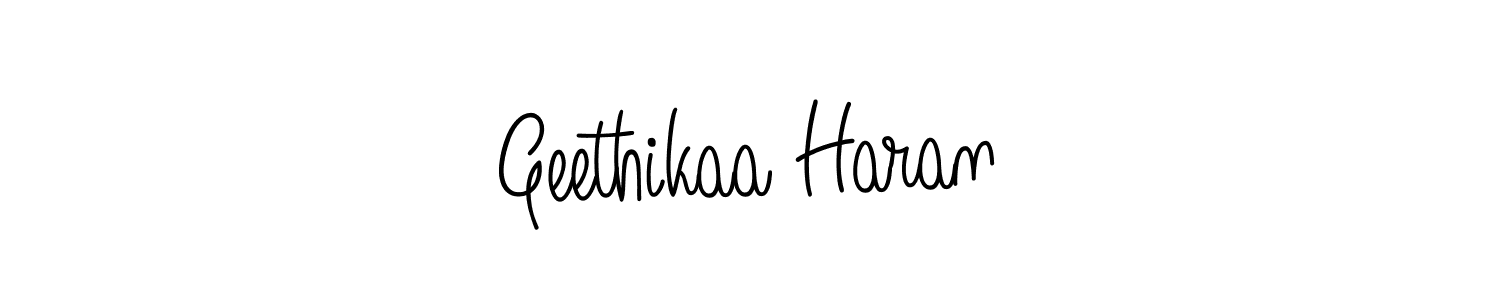 How to make Geethikaa Haran name signature. Use Angelique-Rose-font-FFP style for creating short signs online. This is the latest handwritten sign. Geethikaa Haran signature style 5 images and pictures png