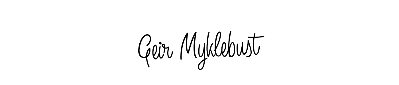 How to make Geir Myklebust name signature. Use Angelique-Rose-font-FFP style for creating short signs online. This is the latest handwritten sign. Geir Myklebust signature style 5 images and pictures png