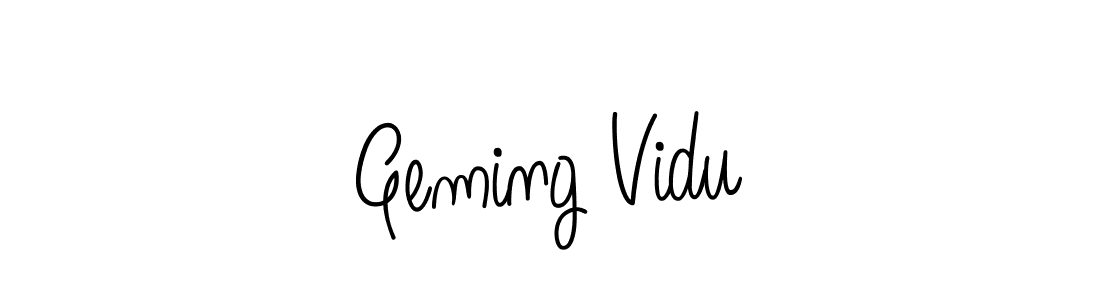You should practise on your own different ways (Angelique-Rose-font-FFP) to write your name (Geming Vidu) in signature. don't let someone else do it for you. Geming Vidu signature style 5 images and pictures png
