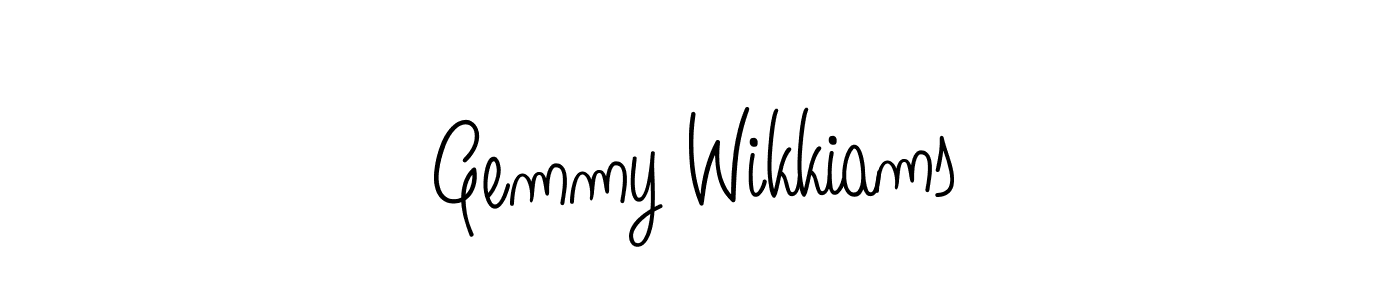 How to make Gemmy Wikkiams name signature. Use Angelique-Rose-font-FFP style for creating short signs online. This is the latest handwritten sign. Gemmy Wikkiams signature style 5 images and pictures png