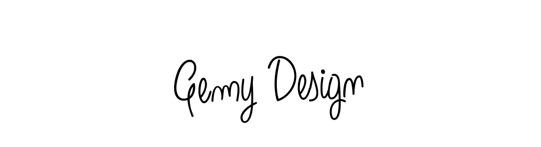 Gemy Design stylish signature style. Best Handwritten Sign (Angelique-Rose-font-FFP) for my name. Handwritten Signature Collection Ideas for my name Gemy Design. Gemy Design signature style 5 images and pictures png