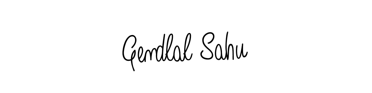 The best way (Angelique-Rose-font-FFP) to make a short signature is to pick only two or three words in your name. The name Gendlal Sahu include a total of six letters. For converting this name. Gendlal Sahu signature style 5 images and pictures png