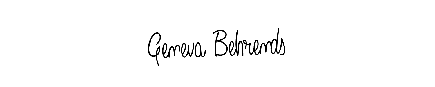 The best way (Angelique-Rose-font-FFP) to make a short signature is to pick only two or three words in your name. The name Geneva Behrends include a total of six letters. For converting this name. Geneva Behrends signature style 5 images and pictures png