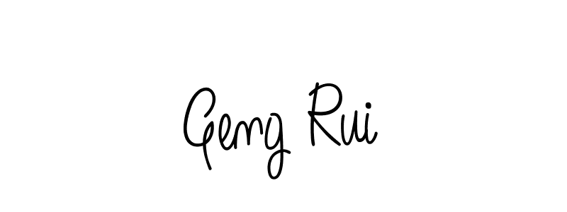 How to make Geng Rui name signature. Use Angelique-Rose-font-FFP style for creating short signs online. This is the latest handwritten sign. Geng Rui signature style 5 images and pictures png