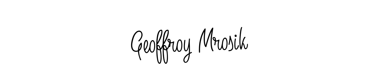 Check out images of Autograph of Geoffroy Mrosik name. Actor Geoffroy Mrosik Signature Style. Angelique-Rose-font-FFP is a professional sign style online. Geoffroy Mrosik signature style 5 images and pictures png