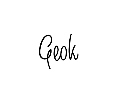 You should practise on your own different ways (Angelique-Rose-font-FFP) to write your name (Geok) in signature. don't let someone else do it for you. Geok signature style 5 images and pictures png