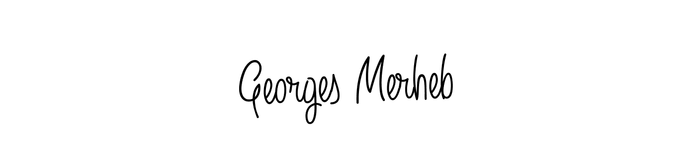 Make a beautiful signature design for name Georges Merheb. With this signature (Angelique-Rose-font-FFP) style, you can create a handwritten signature for free. Georges Merheb signature style 5 images and pictures png