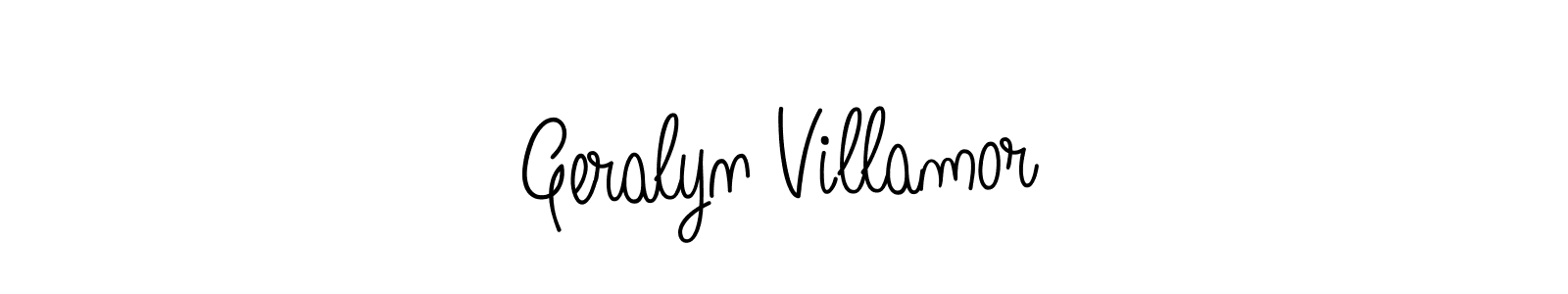 Make a beautiful signature design for name Geralyn Villamor. With this signature (Angelique-Rose-font-FFP) style, you can create a handwritten signature for free. Geralyn Villamor signature style 5 images and pictures png